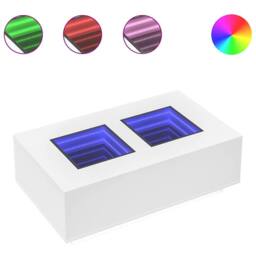 Berkfield Home Coffee Table with Infinity LED White 116x69x40 cm - Size: 116 x 69 x 40 cm - thumbnail 1