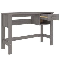 Berkfield Home Desk HAMAR Light Grey 110x40x75 cm Solid Wood Pine - Size: 110 x 40 x 75 cm - thumbnail 7