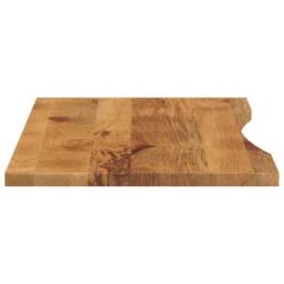Berkfield Home Desk Top with Curve 110x50x2.5 cm Solid Wood Rough Mango in Brown - thumbnail 4