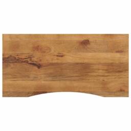 Berkfield Home Desk Top with Curve 110x50x2.5 cm Solid Wood Rough Mango in Brown - thumbnail 2