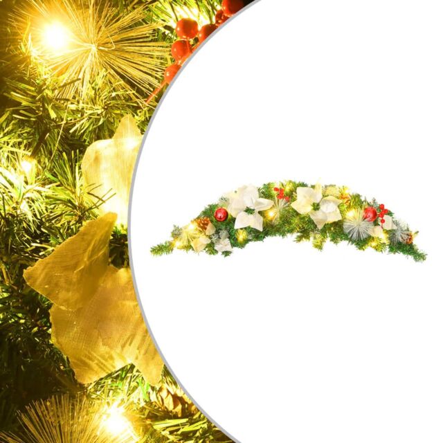 Berkfield Home Christmas Arch with LED Lights Green 90 cm PVC - image 1