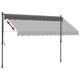 Berkfield Home Retractable Awning Anthracite 300x150 cm Fabric & Steel in Dark Grey - thumbnail 6