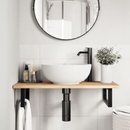 Berkfield Home Bathroom Vanity Top Untreated 80x40x2 cm Solid Wood Acacia in Brown - Size: 80 x 40 x 2 cm - thumbnail 2