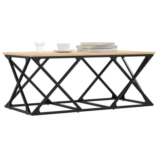 Berkfield Home Decorative Coffee Table Sonoma Oak 100x49x40 cm Engineered Wood in Brown - Size: 100 x 49 x 40 cm - image 1