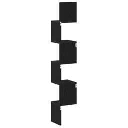 Berkfield Home Wall Corner Shelf - Black Oak, 20x20x127.5 cm, Made of Engineered Wood - Size: 20x20x127.5 cm - thumbnail 4
