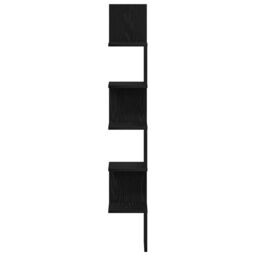 Berkfield Home Wall Corner Shelf - Black Oak, 20x20x127.5 cm, Made of Engineered Wood - Size: 20x20x127.5 cm - thumbnail 5