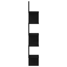 Berkfield Home Wall Corner Shelf - Black Oak, 20x20x127.5 cm, Made of Engineered Wood - Size: 20x20x127.5 cm - thumbnail 6