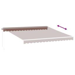 Berkfield Home Manual Retractable Awning with LED Brown 400x300 cm - thumbnail 6