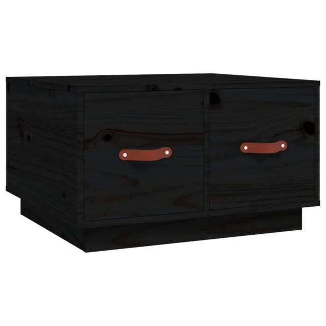 Berkfield Home Coffee Table Black 60x53x35 cm Solid Wood Pine - Size: 60 x 53 x 35 cm - image 1