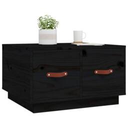 Berkfield Home Coffee Table Black 60x53x35 cm Solid Wood Pine - Size: 60 x 53 x 35 cm - thumbnail 4