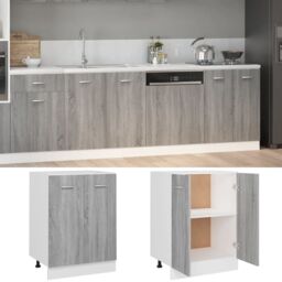 Berkfield Home Bottom Cabinet Grey Sonoma 60x46x81.5 cm Engineered Wood - thumbnail 3