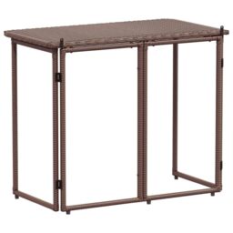 Berkfield Home Folding Garden Table Brown 90x51x75 cm Poly Rattan - Size: 90 x 51 x 75 cm - thumbnail 6