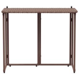 Berkfield Home Folding Garden Table Brown 90x51x75 cm Poly Rattan - Size: 90 x 51 x 75 cm - thumbnail 4