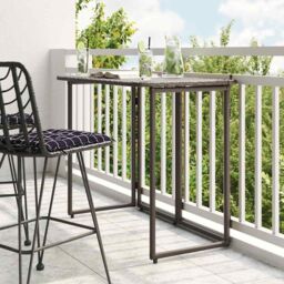 Berkfield Home Folding Garden Table Brown 90x51x75 cm Poly Rattan - Size: 90 x 51 x 75 cm - thumbnail 1