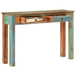Berkfield Home Console Table 110x30x75 cm Solid Wood Reclaimed in Brown - Size: 110 x 30 x 75 cm - thumbnail 2