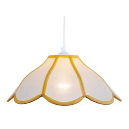 Happy Homewares Classic Natural Linen Pendant Ceiling Shade with Taupe Cotton Trim in Beige - thumbnail 5