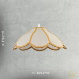 Happy Homewares Classic Natural Linen Pendant Ceiling Shade with Taupe Cotton Trim in Beige - thumbnail 7