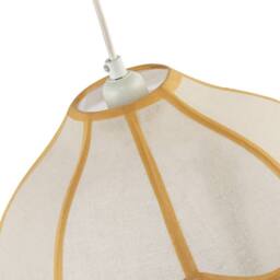 Happy Homewares Classic Natural Linen Pendant Ceiling Shade with Taupe Cotton Trim in Beige - thumbnail 3