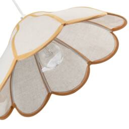 Happy Homewares Classic Natural Linen Pendant Ceiling Shade with Taupe Cotton Trim in Beige - thumbnail 4