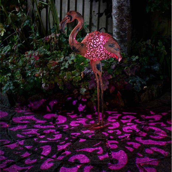 Marco Paul 75cm Solar Flamingo Silhouette Garden Ornament in Pink - image 1