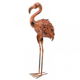 Marco Paul 75cm Solar Flamingo Silhouette Garden Ornament in Pink - thumbnail 2