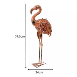Marco Paul 75cm Solar Flamingo Silhouette Garden Ornament in Pink - thumbnail 7