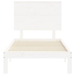 Berkfield Home Bed Frame with Headboard White 100x200 cm Solid Wood - thumbnail 6