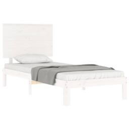 Berkfield Home Bed Frame with Headboard White 100x200 cm Solid Wood - thumbnail 4