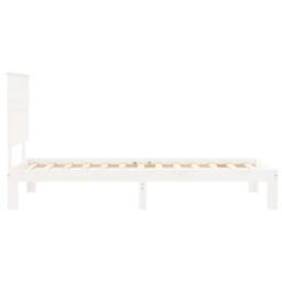 Berkfield Home Bed Frame with Headboard White 100x200 cm Solid Wood - thumbnail 7