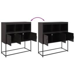 Berkfield Home Sideboard Black 100.5x39x107 cm Steel - thumbnail 9