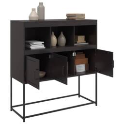 Berkfield Home Sideboard Black 100.5x39x107 cm Steel - thumbnail 5
