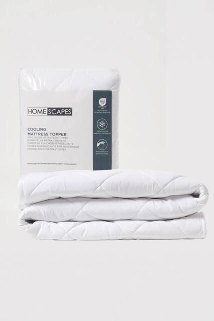 Homescapes Advanced Cooling Mattress Topper Hypoallergenic in White - Size: EU Single - image 1