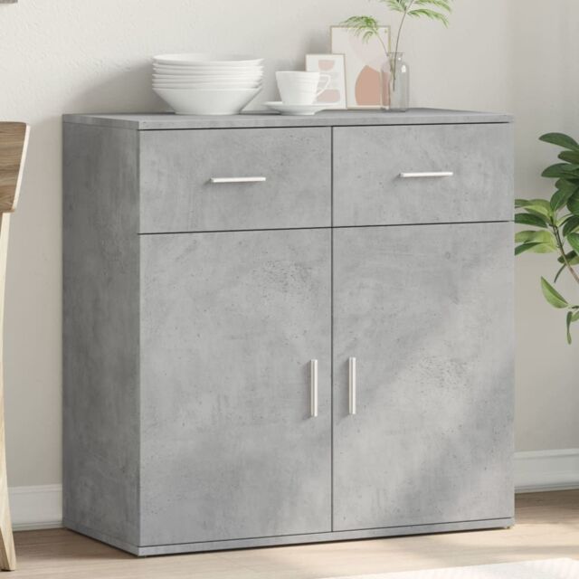 Berkfield Home Sideboard Concrete Grey 79x38x80 cm Engineered Wood - Size: 79 x 38 x 80 cm - image 1