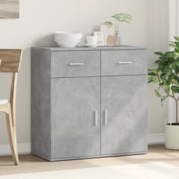 Berkfield Home Sideboard Concrete Grey 79x38x80 cm Engineered Wood - Size: 79 x 38 x 80 cm - thumbnail 3