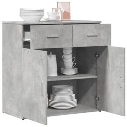 Berkfield Home Sideboard Concrete Grey 79x38x80 cm Engineered Wood - Size: 79 x 38 x 80 cm - thumbnail 4