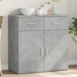 Berkfield Home Sideboard Concrete Grey 79x38x80 cm Engineered Wood - Size: 79 x 38 x 80 cm - thumbnail 1