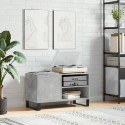 Berkfield Home Record Cabinet Concrete Grey 85x38x48 cm Engineered Wood - Size: 85 x 38 x 48 cm