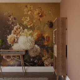 Superfresco Easy Flower Vase Ochre Print To Order 3m x 2.8m Mural in Yellow - thumbnail 1