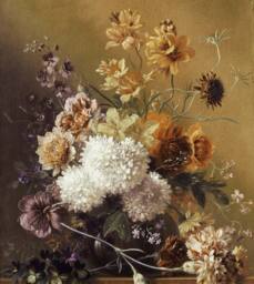 Superfresco Easy Flower Vase Ochre Print To Order 3m x 2.8m Mural in Yellow - thumbnail 2
