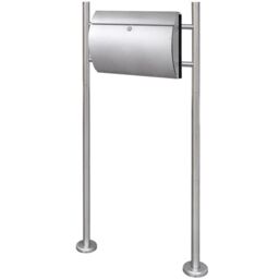Berkfield Home Mailbox on Stand Stainless Steel in Silver - thumbnail 1