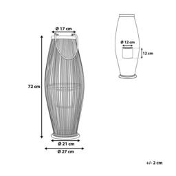 Wyld and Coco Black Bamboo Lantern 72cm - Boho Indoor Outdoor Decor - thumbnail 3