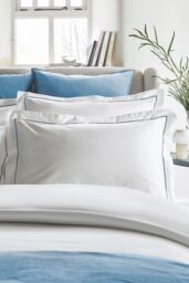 CHRISTY Premium Sateen Satin Oxford Pillowcase Pair in Blue - thumbnail 2