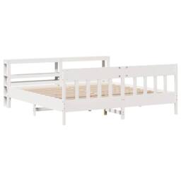 Berkfield Home Decorative Bed Frame without Mattress White 180x200 cm Super King - thumbnail 1
