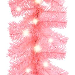 Berkfield Home Christmas Garland with LED Lights 10 m Pink - thumbnail 5