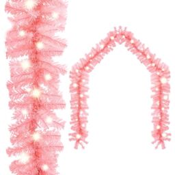 Berkfield Home Christmas Garland with LED Lights 10 m Pink - thumbnail 1