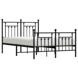 Berkfield Home Metal Bed Frame with Headboard & Footboard Black 120x200 cm - Size: Small Double - thumbnail 4