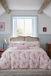 Helena Springfield 'Blossom Print' Cotton Duvet Cover Set in Pink - Size: Single - thumbnail 1