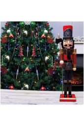 Netagon Nutcracker Red, Blue & Gold Christmas Ornament Decoration in Red