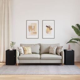 Berkfield Home Side Tables 2 pcs Black 50x30x50 cm Engineered Wood - Size: 50 x 30 x 50 cm - thumbnail 3