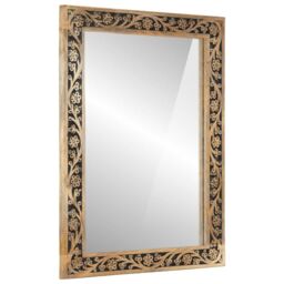 Berkfield Home Bathroom Mirror 50x70x2.5 cm Solid Wood Mango & Glass in Brown - thumbnail 1